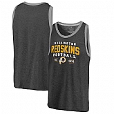 Washington Redskins Pro Line by Fanatics Branded Refresh Tri-Blend Ringer Tank Top - Black Gray,baseball caps,new era cap wholesale,wholesale hats